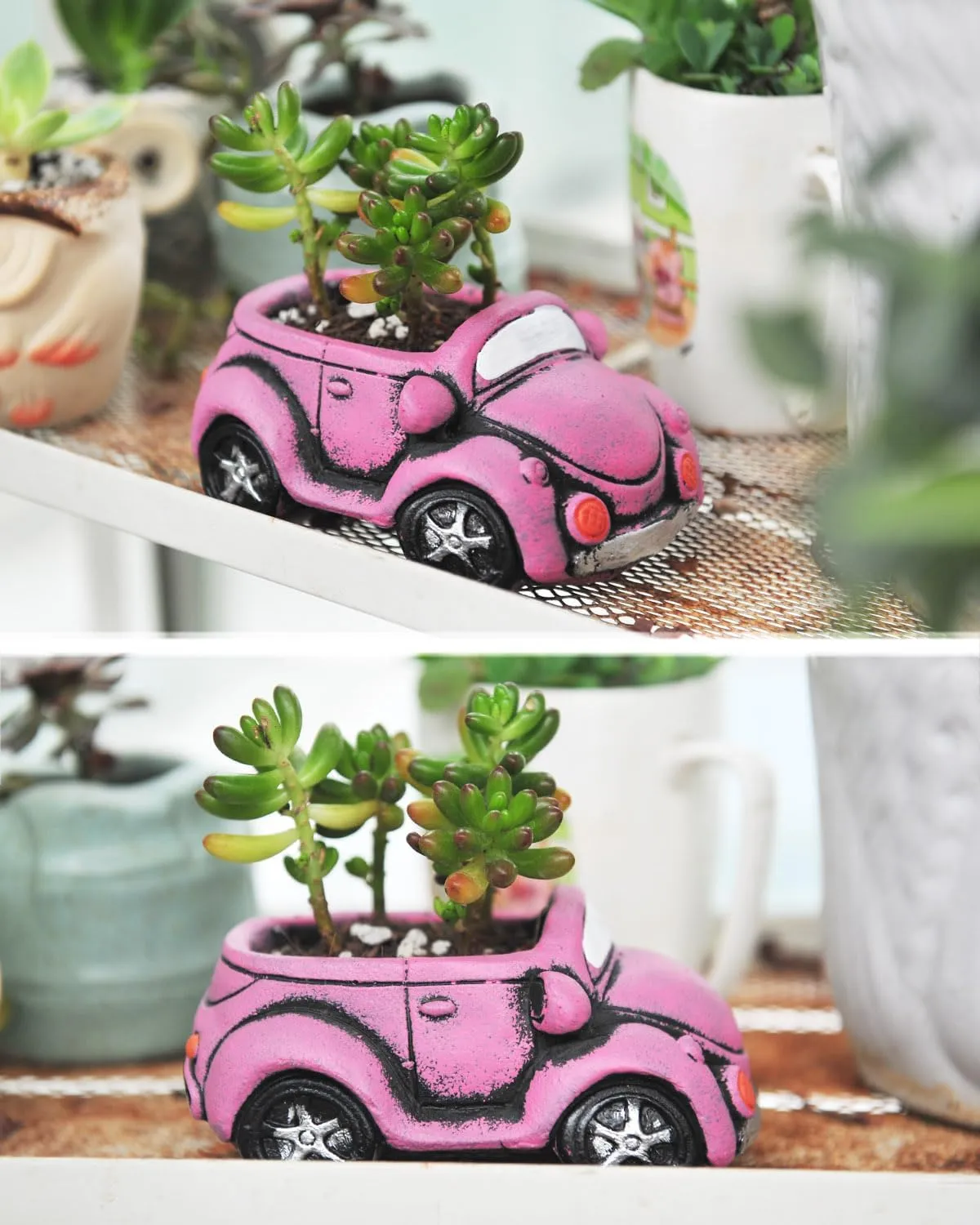 4 Pack Succulent Plants Pot, Small Indoor Plants Pots with Drainage Hole, Decor Garden Pot for Succulents Planter Cactus (Mix 2)