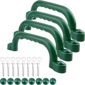 4 Pieces Kids Playground Safety Handles Playground Grab Handle Bars Playground Accessories Equipment for Kids Outdoor Playset Backyard Playhouse Tree House Jungle Gym (Green)