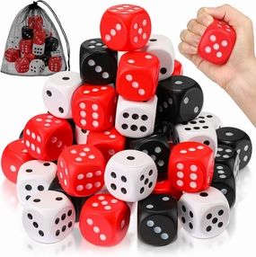 48 Pcs Foam Dice Stress Ball 1.57 Inch Fake Soft Slow Dot Dice Stress Anxiety Relief Toys for Kids Adults Board Game Themed Decoration Party Pool Toy Favors School Supplies
