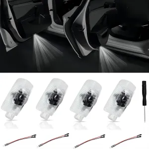 4Pcs Car Door Lights Logo Projector Compatible with LS/ES/is/LX/RX/GS/GX/RC/UX Car Accessories, No Fade HD LED Car Welcome Projector Lights, 3D Ghost Shadow Light