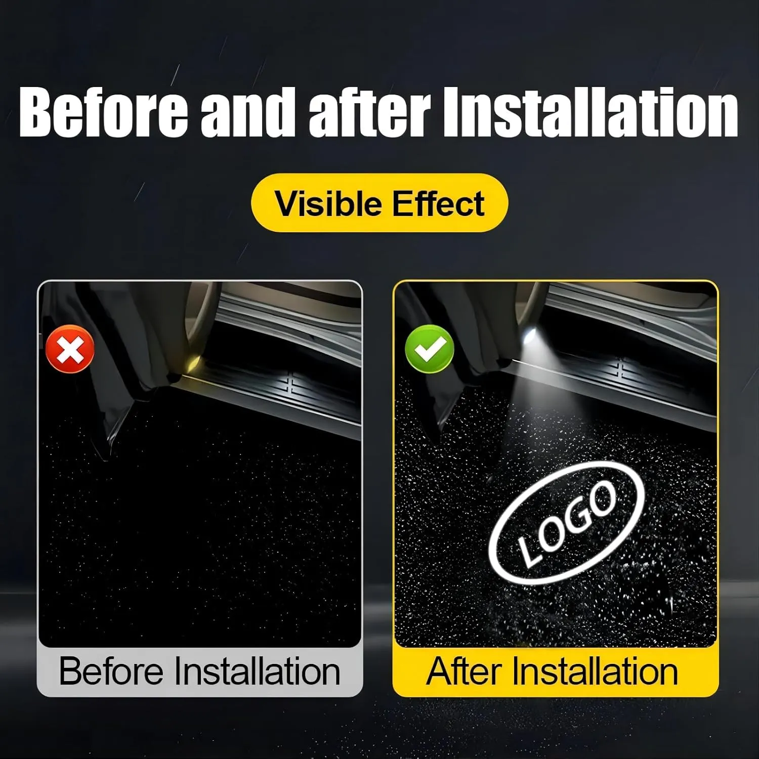 4Pcs Car Door Lights Logo Projector Compatible with LS/ES/is/LX/RX/GS/GX/RC/UX Car Accessories, No Fade HD LED Car Welcome Projector Lights, 3D Ghost Shadow Light