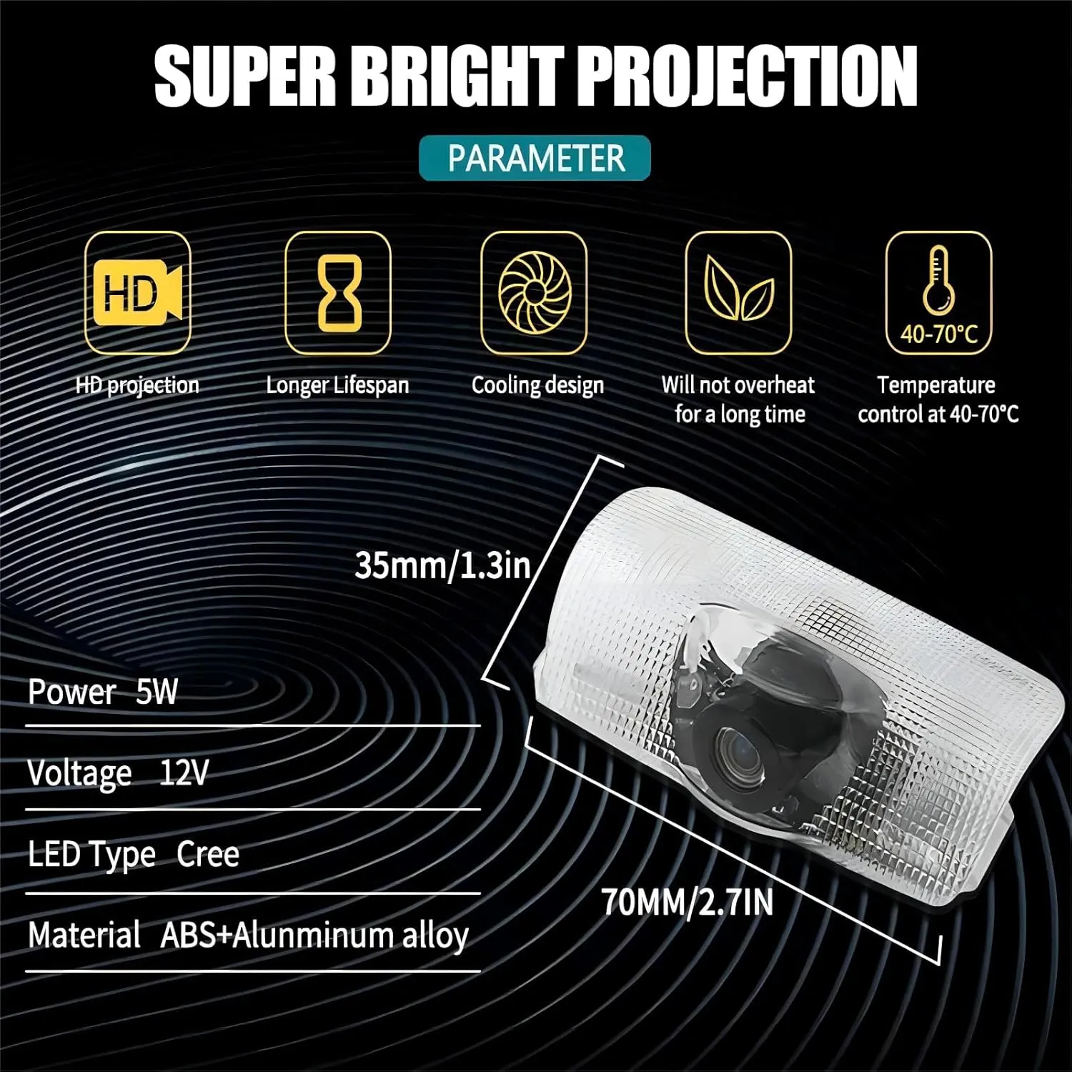 4Pcs Car Door Lights Logo Projector Compatible with LS/ES/is/LX/RX/GS/GX/RC/UX Car Accessories, No Fade HD LED Car Welcome Projector Lights, 3D Ghost Shadow Light