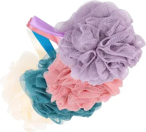 4pcs Exfoliating Bath Balls for Gentle Skin Scrubbing Pe Material Shower Loofah for Smoothing and Cleansing Sensitive Skin