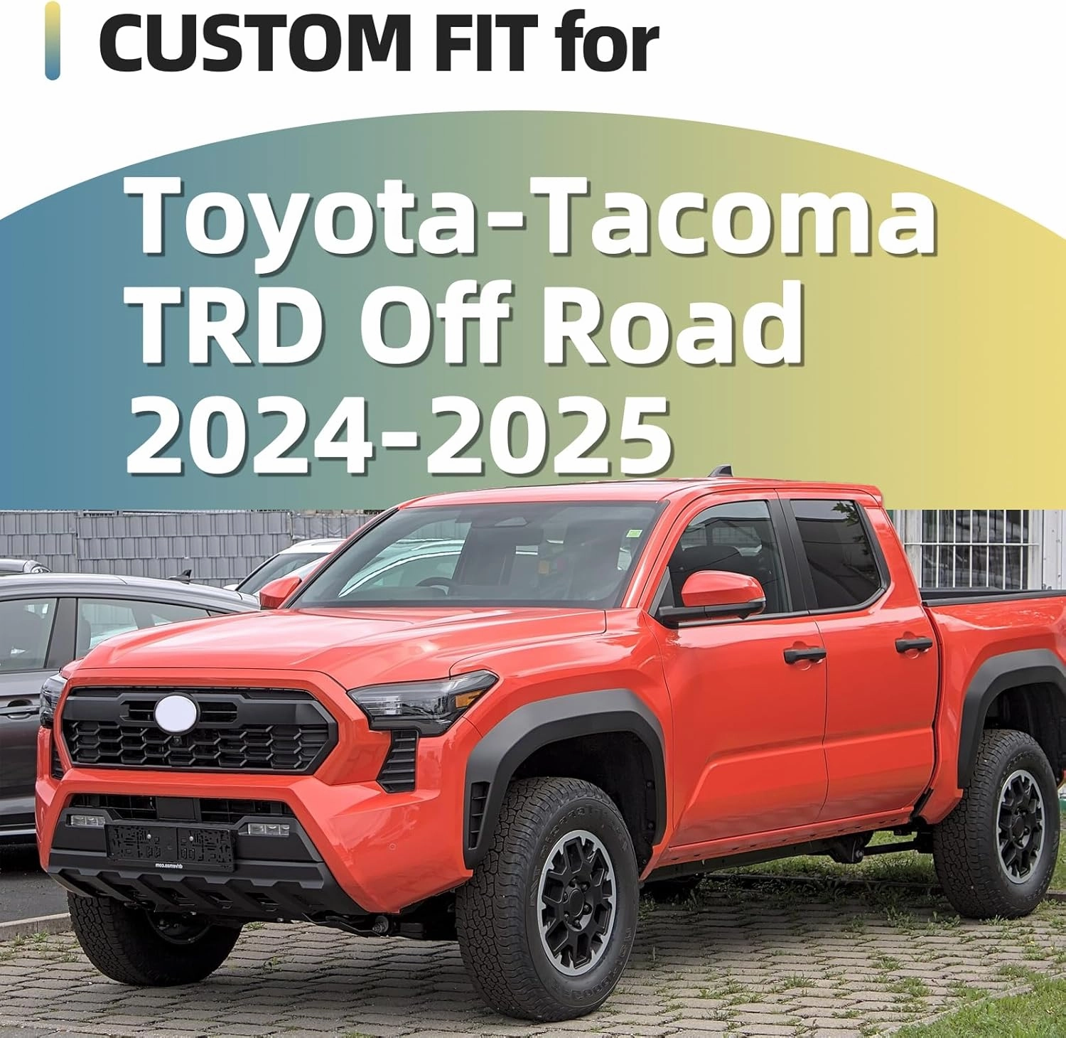 4pcs Glossy Black Exterior Door Window Pillar Posts Molding Cover Panel Trim Stickers Side Door Window Cover Trim Kits for Toyota Tacoma TRD Off Road 2024 2025 Accessories