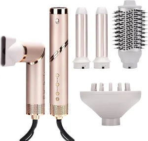 5 in 1 Hot Air Styler and Blow Dryer Brush, Auto Wrap Airstyler with Diffuser, High Speed 110000 RPM Flex Hair Dryer, Fast Drying Multi Style for Straight, Volumize, Wavy and Curly