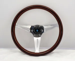 5069.35.3000 Deep Corn Mahogany Wood Steering Wheel - Chrome Spokes