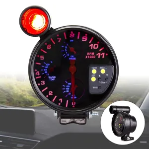 5" inch Car Motor 4 in 1 RPM Meter 12V Tachometer Gauge with Seat and Shift Light Oil Press Water Oil Temp for Auto Car