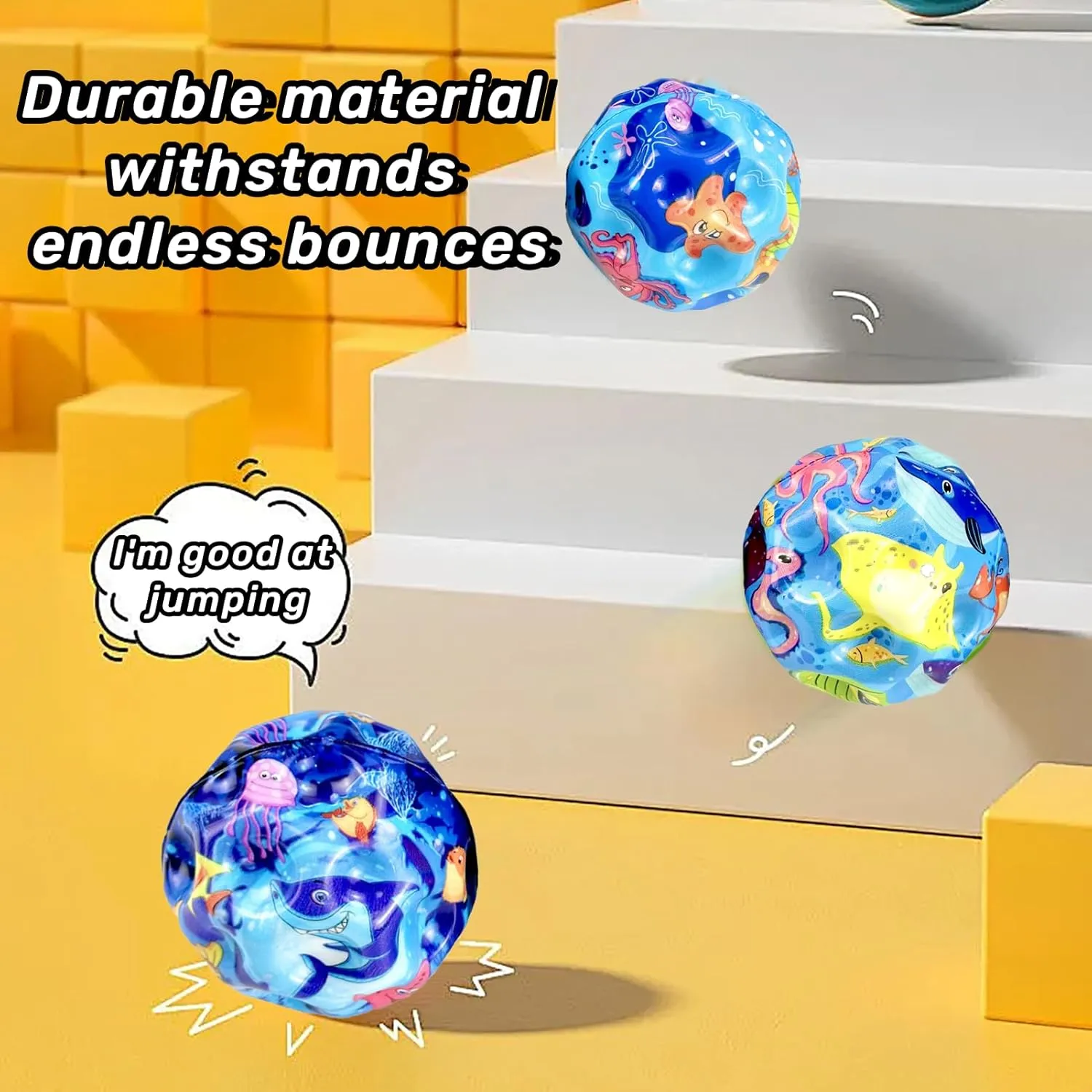 6 Pieces of Super Bouncy High Bounce Balls for Kids and Adults Moon Shape Easy to Grasp and Catch Improve Hand-Eye Coordination Great for Motor Training and Active Play