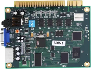 60 in 1 Multicade PCB Board, CGA VGA Output. Supports Trackball And or Joystick Controls with Universal Jamma Connector, New Score Saver