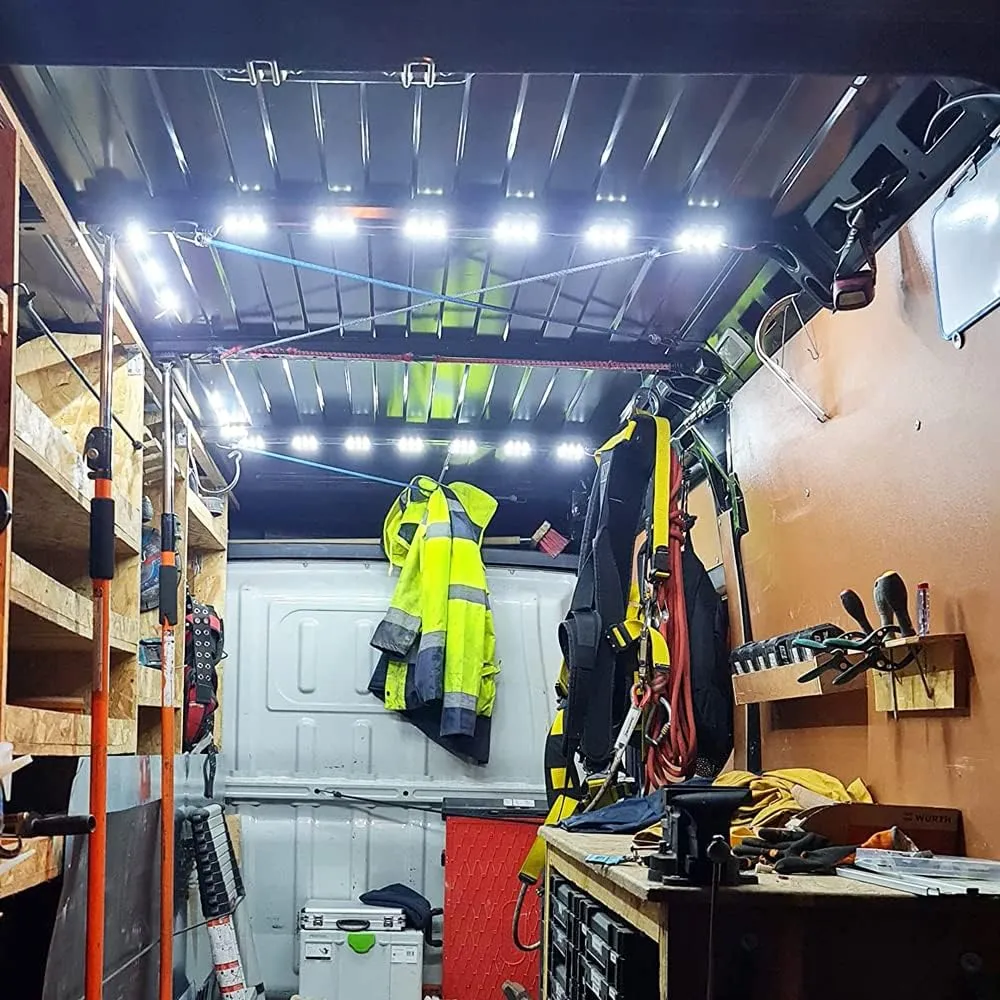 60 LED Van Light Car Interior Light Bright White Lighting Dome Lamp Ceiling Work Lights Kit for Van Truck Auto Car Vehicle Caravan DC 12V (20 Modules, White)