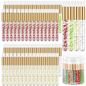 60 Pcs Lash Shampoo Brushes Glitter eyelash Brushes for Cleansing with Container Nose Pore Deep Cleaning Brush Blackhead Removing Brush (Christmas)