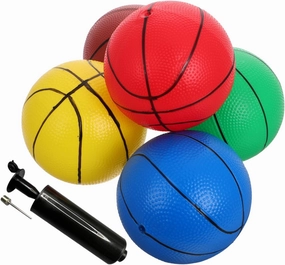 6pcs Mini Basketballs for Boy Girl Soft Inflatable with Pump for Indoor Hoop Play Motor Skill Development