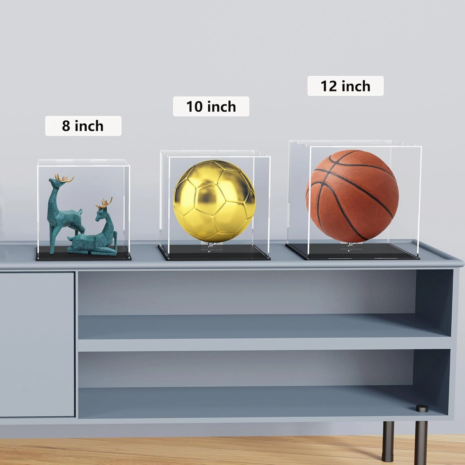 8 Inch Acrylic Display Case for Showcase, Clear Square Acrylic Box for Displaying Toys, Collectibles, Figures and Arts