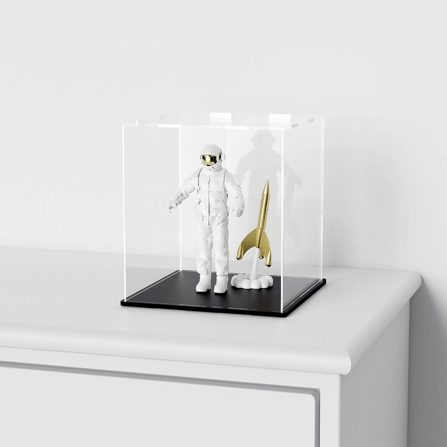 8 Inch Acrylic Display Case for Showcase, Clear Square Acrylic Box for Displaying Toys, Collectibles, Figures and Arts