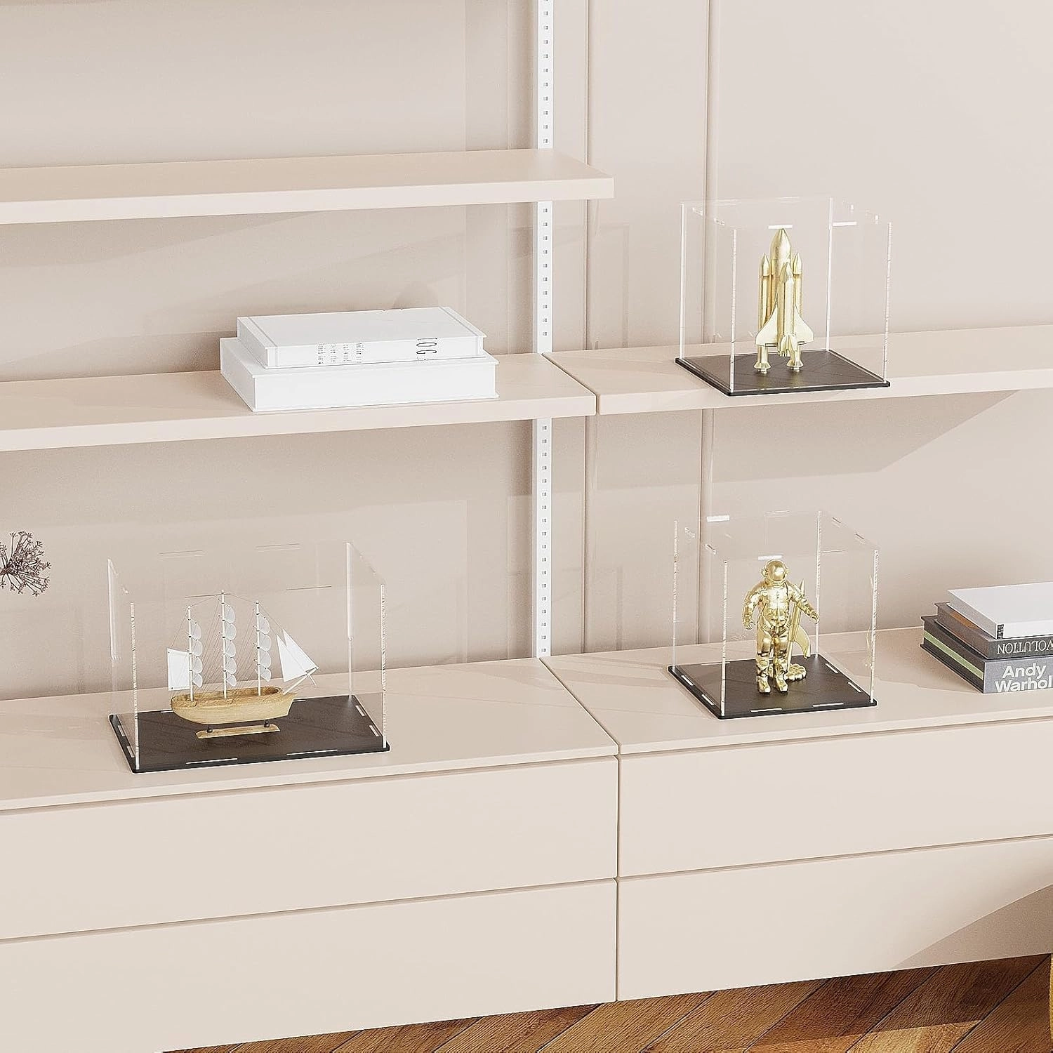 8 Inch Acrylic Display Case for Showcase, Clear Square Acrylic Box for Displaying Toys, Collectibles, Figures and Arts