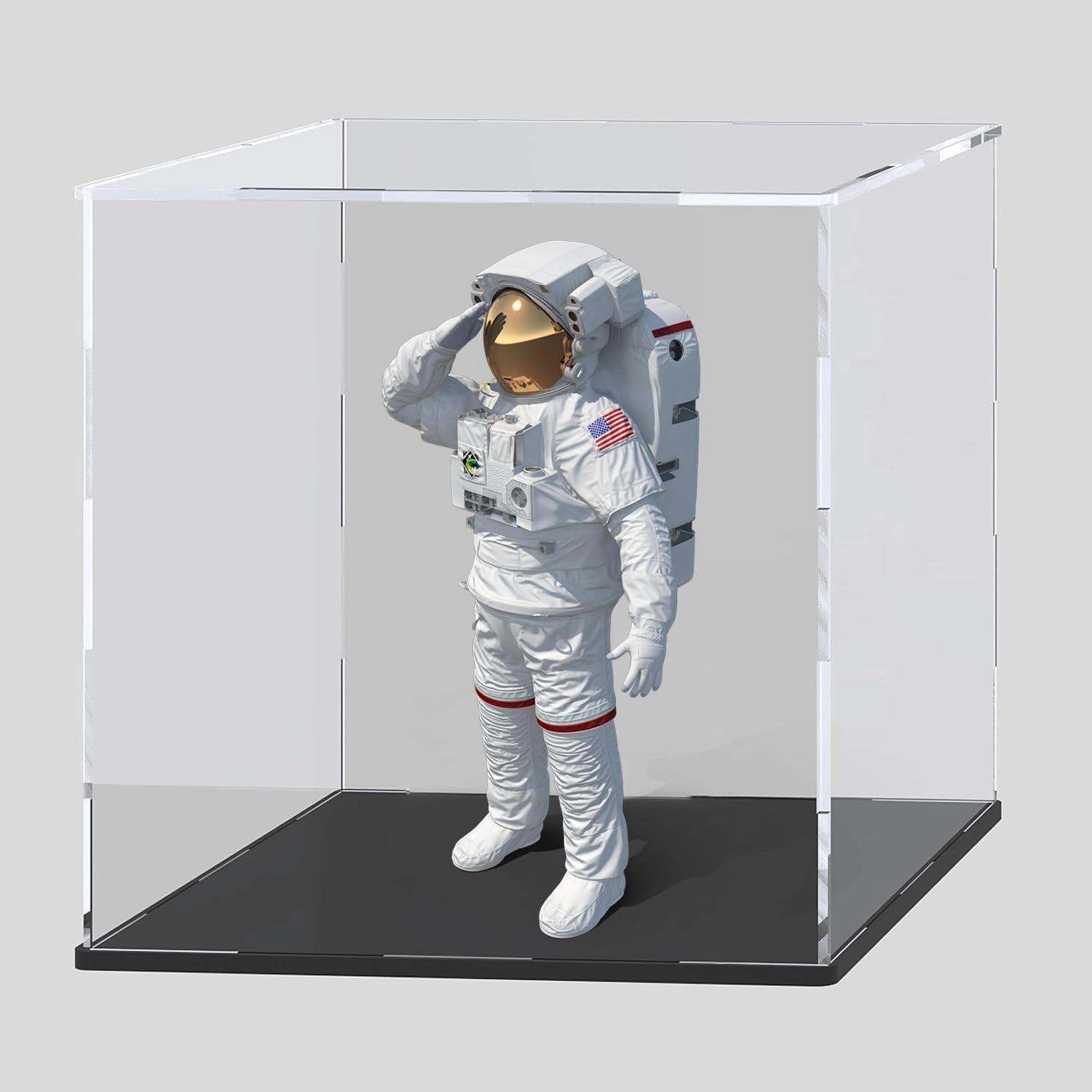 8 Inch Acrylic Display Case for Showcase, Clear Square Acrylic Box for Displaying Toys, Collectibles, Figures and Arts