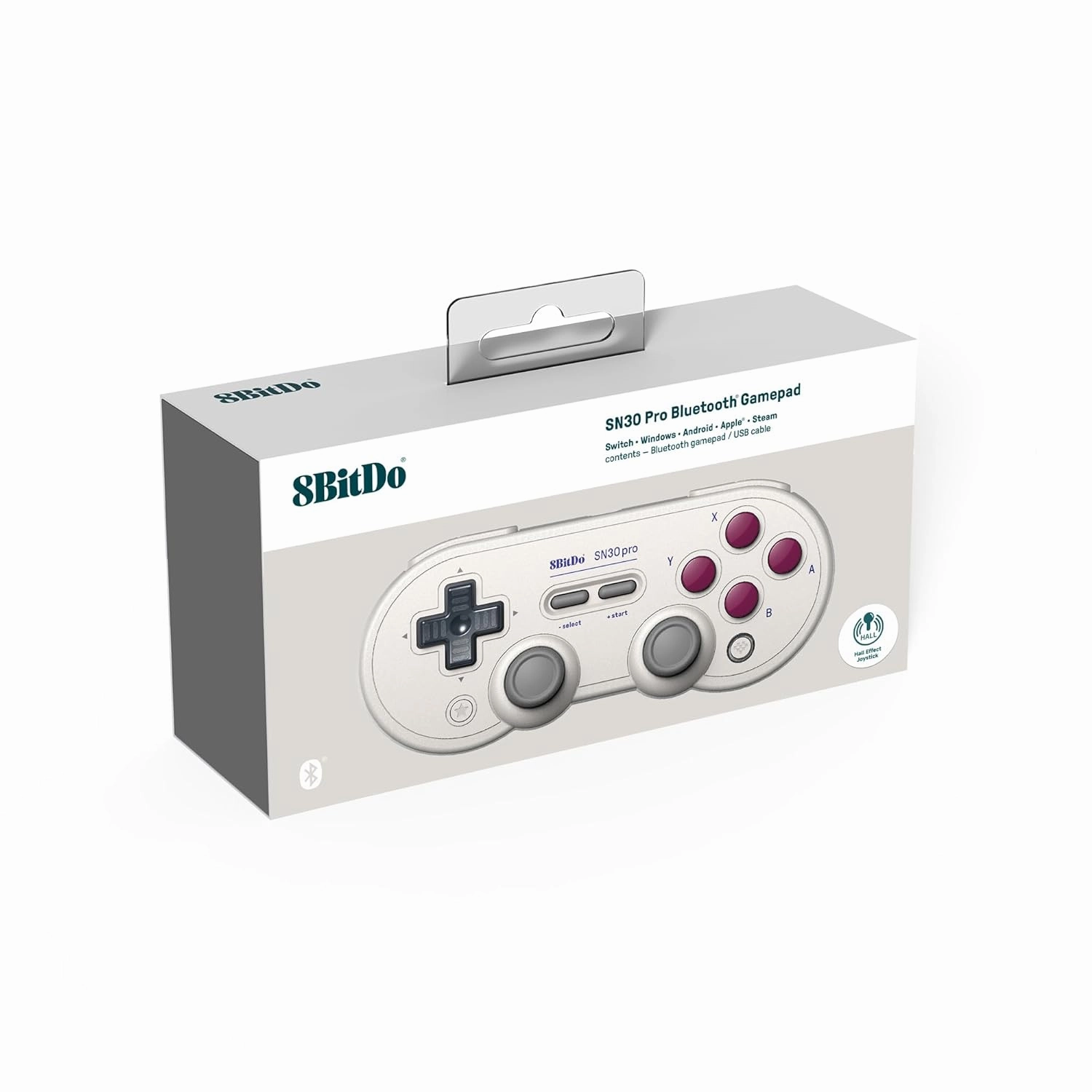 8BitDo SN30 Pro Bluetooth Controller, Hall Effect Joystick Update, Compatible with Switch, PC, macOS, Android, Steam Deck & Raspberry Pi (G Classic)