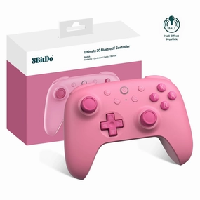 8Bitdo Ultimate 2C Bluetooth Controller (Hall Effect Joystick Update) - for Switch, with Remappable L4/R4 Bumpers, 6-axis Motion Control, Rumble Vibration and Turbo Function (Pink)