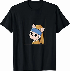 | The little cat with a pearl T-Shirt