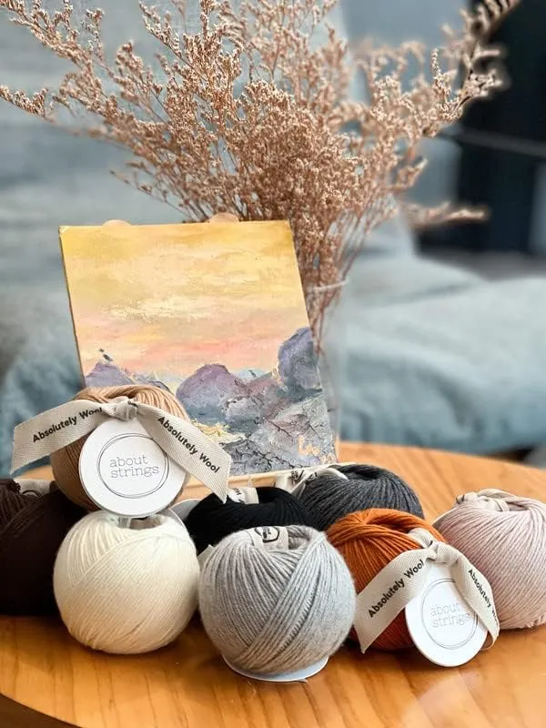 About Strings 100% Extra Fine Merino Wool No. 3 Light DK Yarn 1.76oz(50g) 109 Yards per Ball, 3-Pack (Black)
