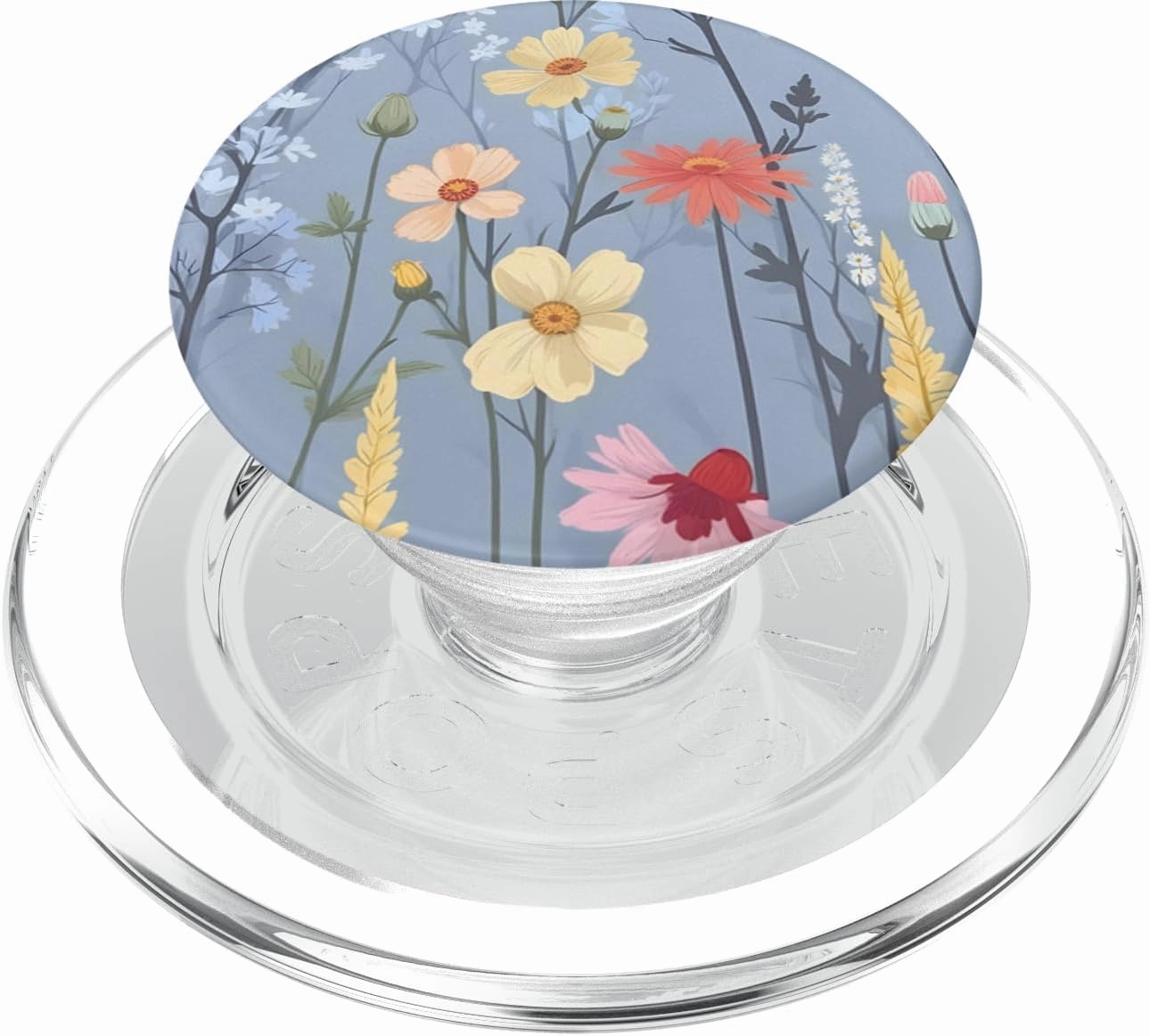 Aconite Flower Light Blue Colorful Floral Pattern PopSockets PopGrip for MagSafe