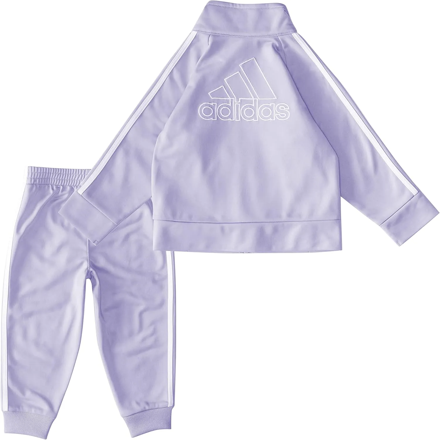 adidas Girls' Zip Front Classic Tricot Jacket and Joggers Set