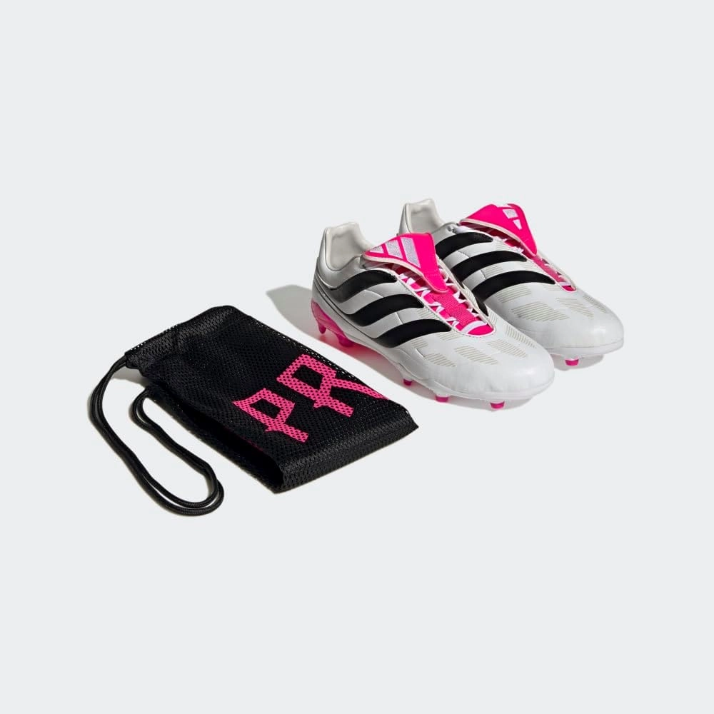 adidas Predator Precision.3 Youth Firm Ground Soccer Shoes - Fold-Over Tongue, Soft Leather Forefoot, Firm Ground Outsole, Lightweight Synthetic Upper