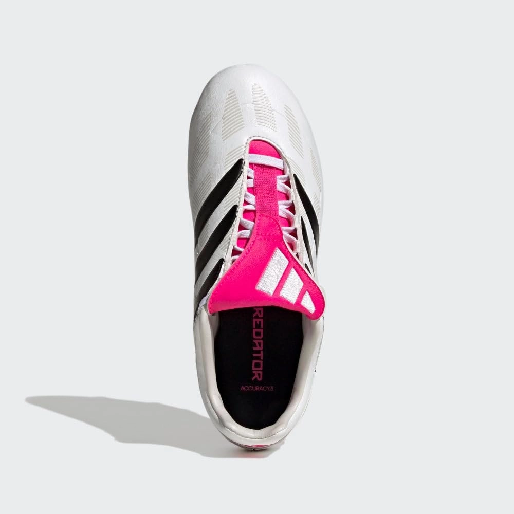 adidas Predator Precision.3 Youth Firm Ground Soccer Shoes - Fold-Over Tongue, Soft Leather Forefoot, Firm Ground Outsole, Lightweight Synthetic Upper