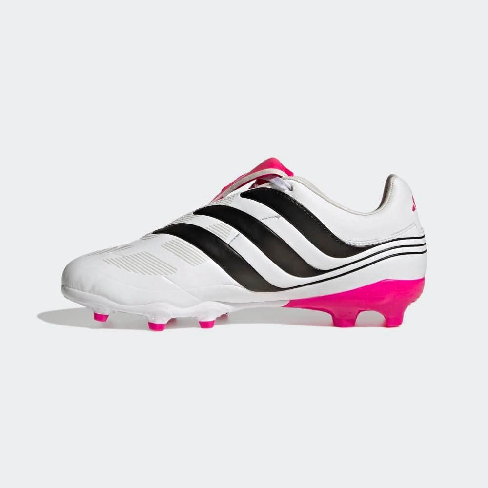 adidas Predator Precision.3 Youth Firm Ground Soccer Shoes - Fold-Over Tongue, Soft Leather Forefoot, Firm Ground Outsole, Lightweight Synthetic Upper