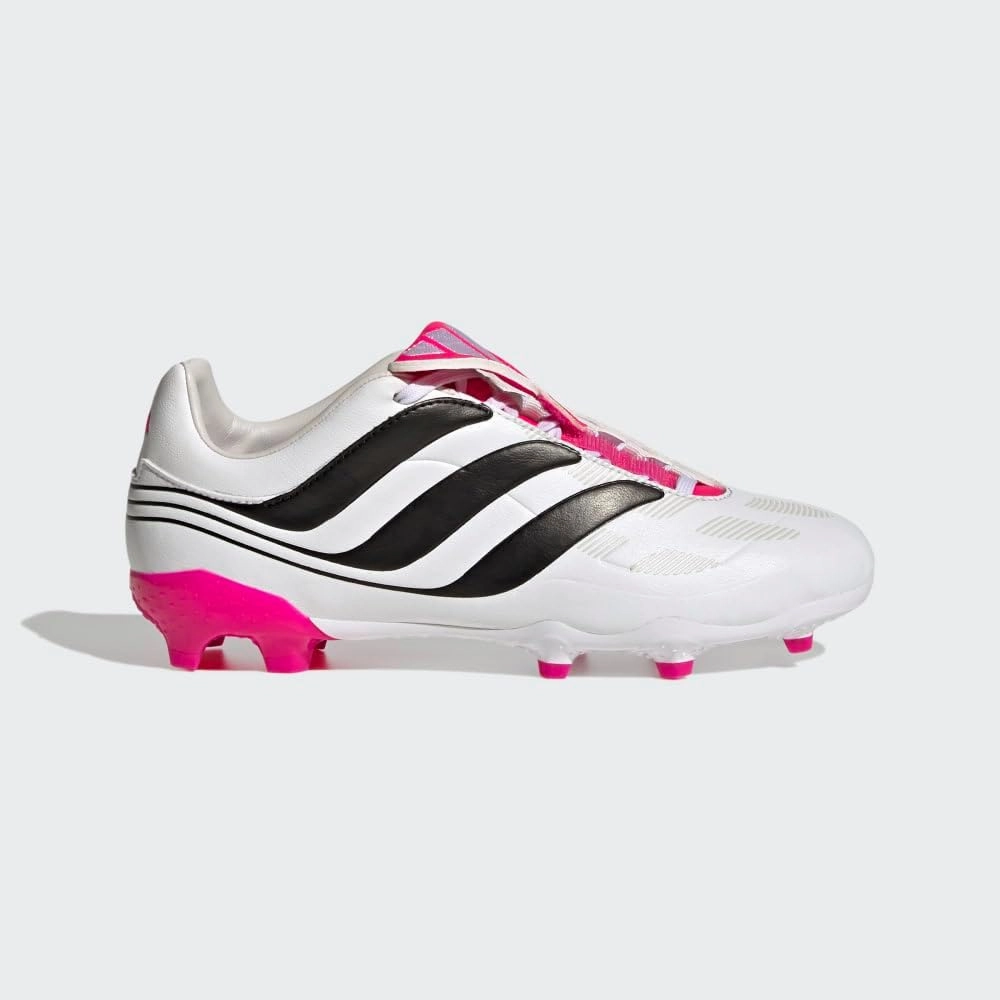 adidas Predator Precision.3 Youth Firm Ground Soccer Shoes - Fold-Over Tongue, Soft Leather Forefoot, Firm Ground Outsole, Lightweight Synthetic Upper