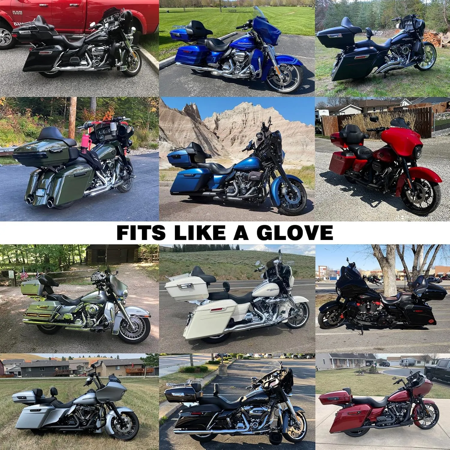 Advanblack Hard Candy Hot Rod Red Flake King Tour Pack, Black Mount Bracket & Top Luggage Rack Fit for 2009-Later Harley Touring, Road Glide, Street Glide Special, Road King, Electra Glide