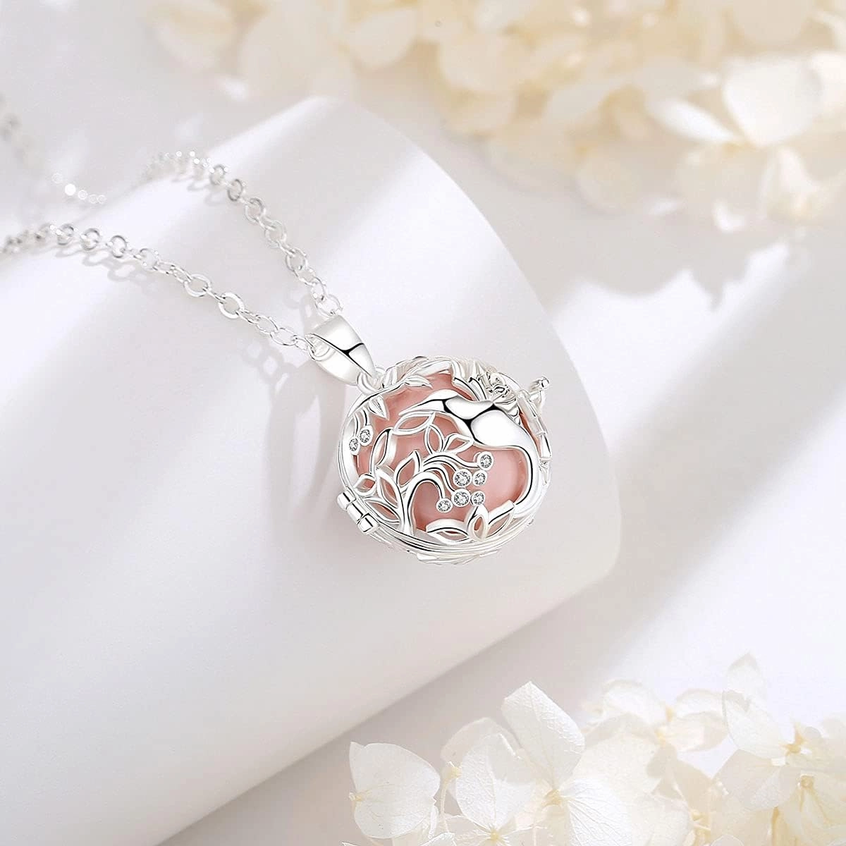 AEONSLOVE Harmony Ball Necklace for Pregnancy Gifts, Angel Chime Caller Bola Hummingbird Necklace for Women Maternity Mom to be Jewelry, 30 & 45 Inch Chains