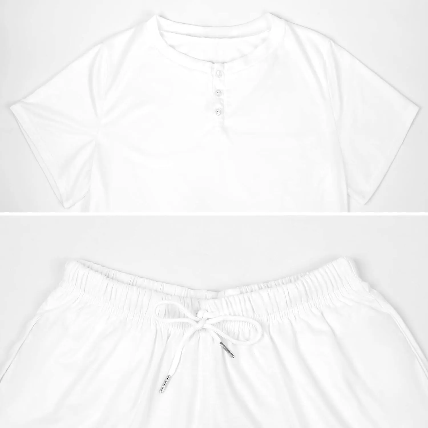 All Trash No Trailer Classic Women's Pajamas Loungewear Set Loose Short Sleeve Sleepwear with Pockets