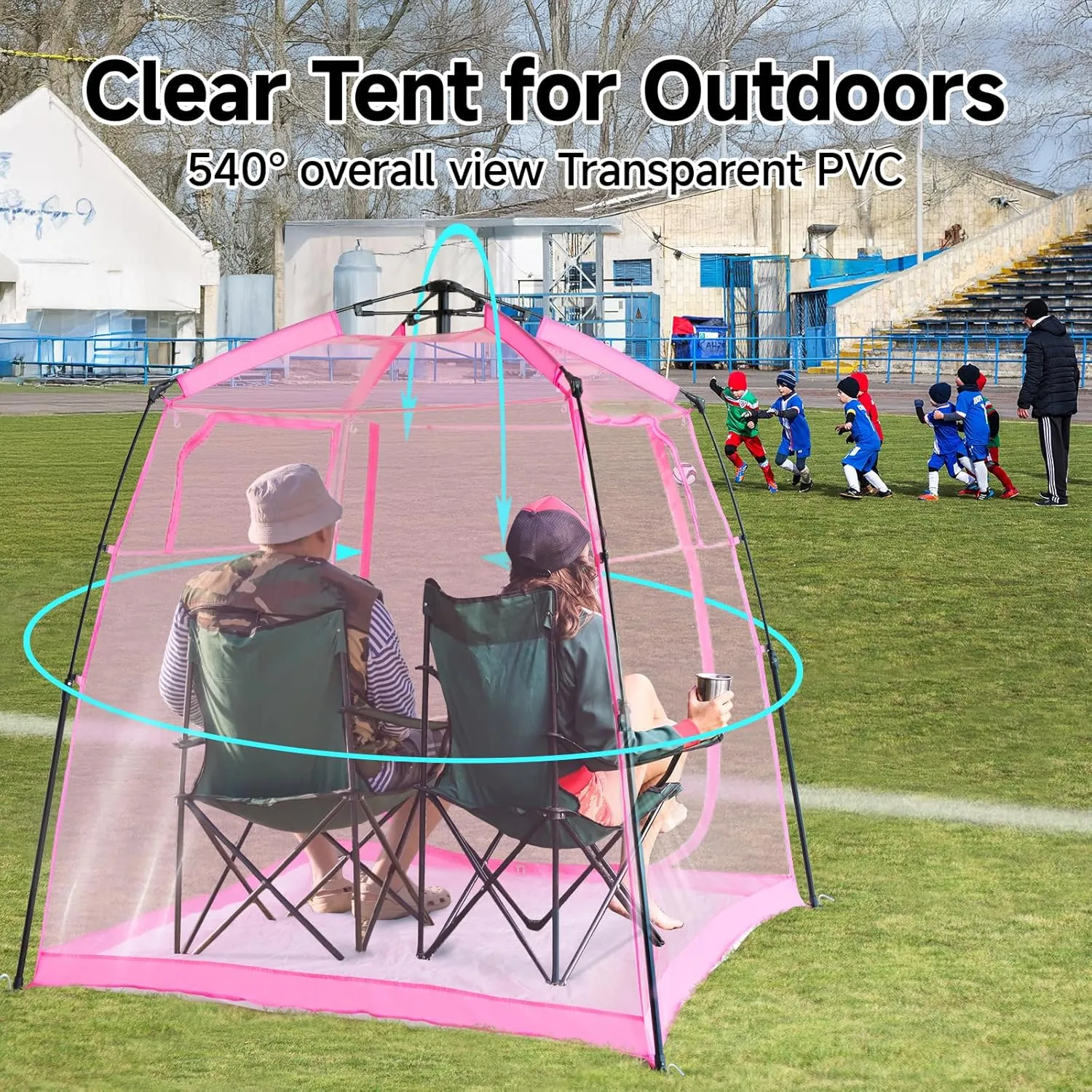 All Weather Proof Pod Sports Pod,540°View Weather Tent,1-4 Person Instant Tent with Sealed Floor,Outdoor Screen House with Carrying Bag,Screen Room for Sport Event,Camping,Fishing