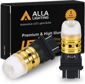 Alla Lighting Mini T25 3156 3157 LED Bulbs Xtreme Super Bright 2525 20W SMD, Turn Signal Lights Replacement P27/7W 3457NA 4157NA 3157A 3757NAK 3156NA 3157A 3057A 3057NA Amber Yellow