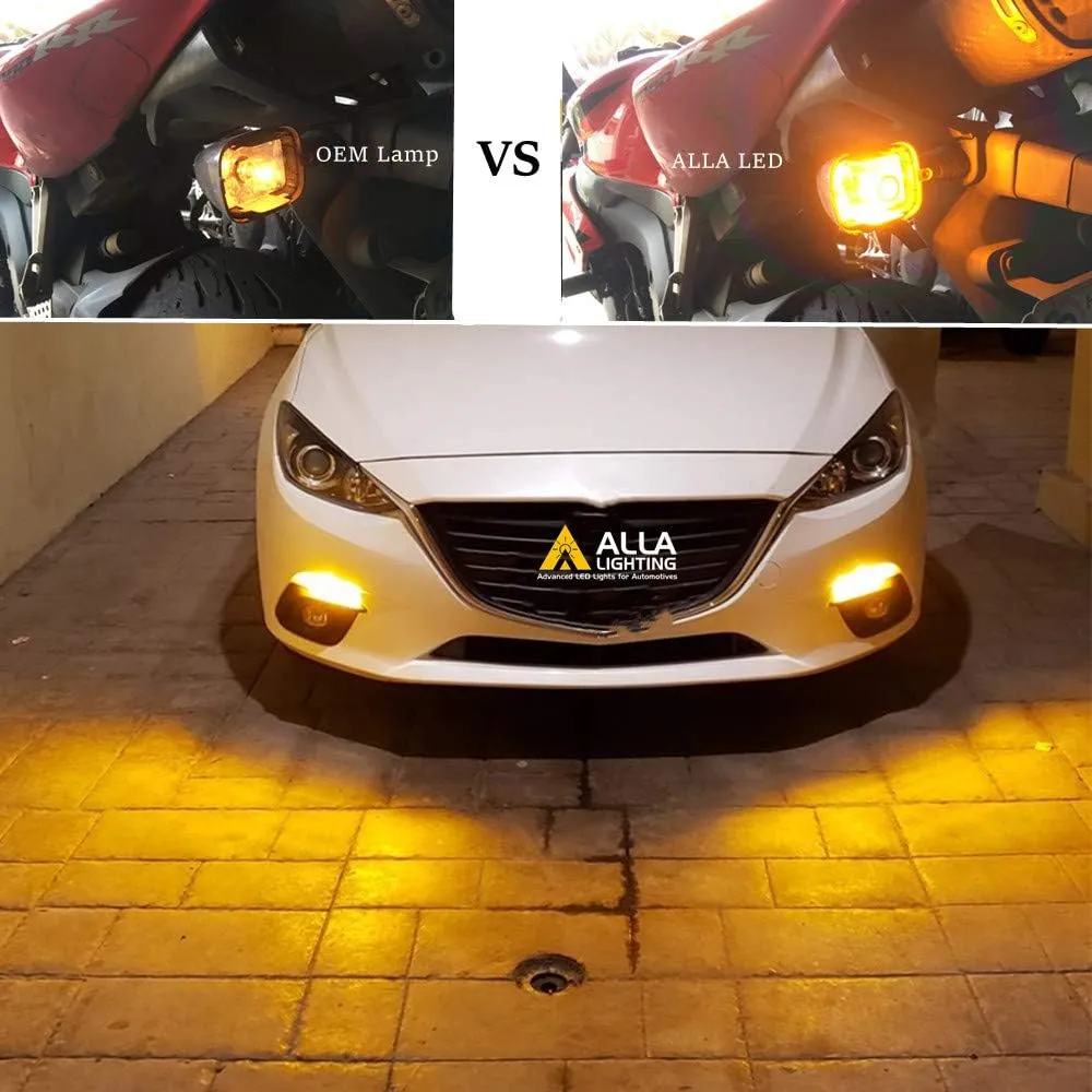 Alla Lighting Mini T25 3156 3157 LED Bulbs Xtreme Super Bright 2525 20W SMD, Turn Signal Lights Replacement P27/7W 3457NA 4157NA 3157A 3757NAK 3156NA 3157A 3057A 3057NA Amber Yellow