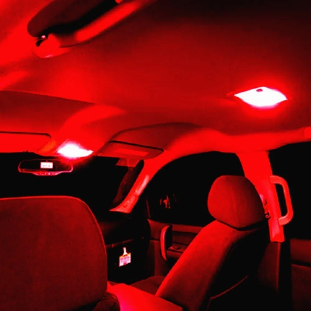 Alla Lighting Super Bright 578 6413 212-2 LED Bulbs, Red Dome, Map, Trunk, Step Courtesy Lights, 41MM/42MM CAN-Bus Interior Festoon Lamps
