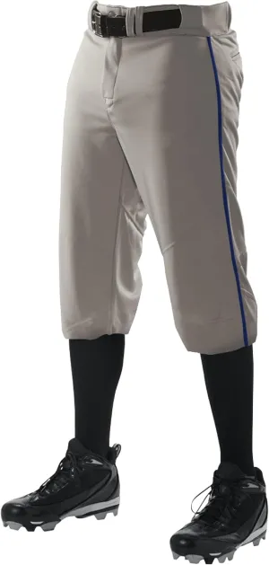 Alleson Athletic Men's Crush Knicker Braided Baseball Pant – Pro-Style Fit, Durable Fabric, Moisture-Wicking, Grey/Royal, Medium