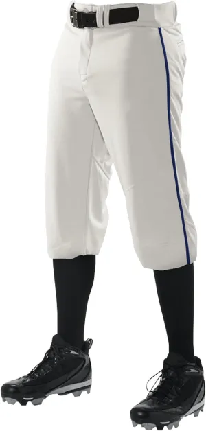 Alleson Athletic Men's Crush Knicker Braided Baseball Pant – Pro-Style Fit, Durable Fabric, Moisture-Wicking, White/Royal, Small