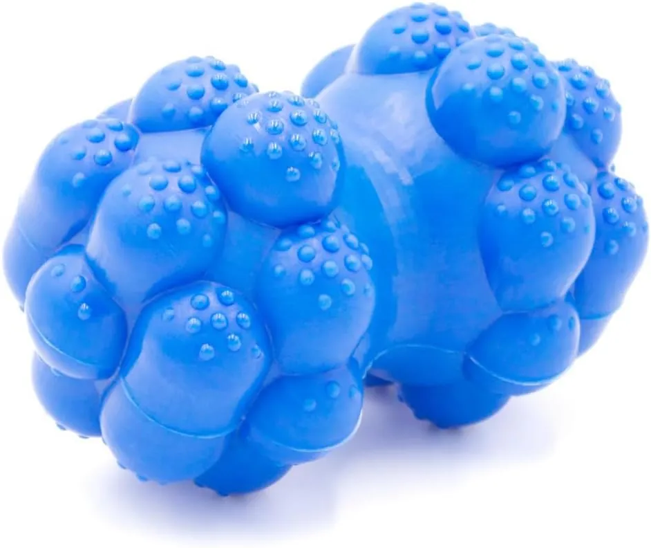 Alpha - Biter - Indestructible Bumpy Rubber Dog Enrichment Toy Made for Aggressive Chewers - Choose Your Color - 5" L × 3.5" W × 3" H (Blue)