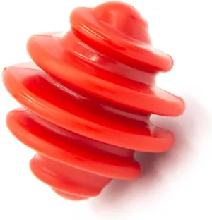 Alpha - Spiral - Heavy-Duty Rubber Dog Enrichment Chew Toy & Treat Spreader - Choose Your Color - 4" L × 3.5" W × 3.5" H (Red)
