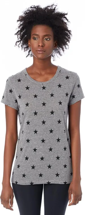 Alternative Women's Shirt, Classic Triblend Paterned Eco Ideal Short Sleeve Tee