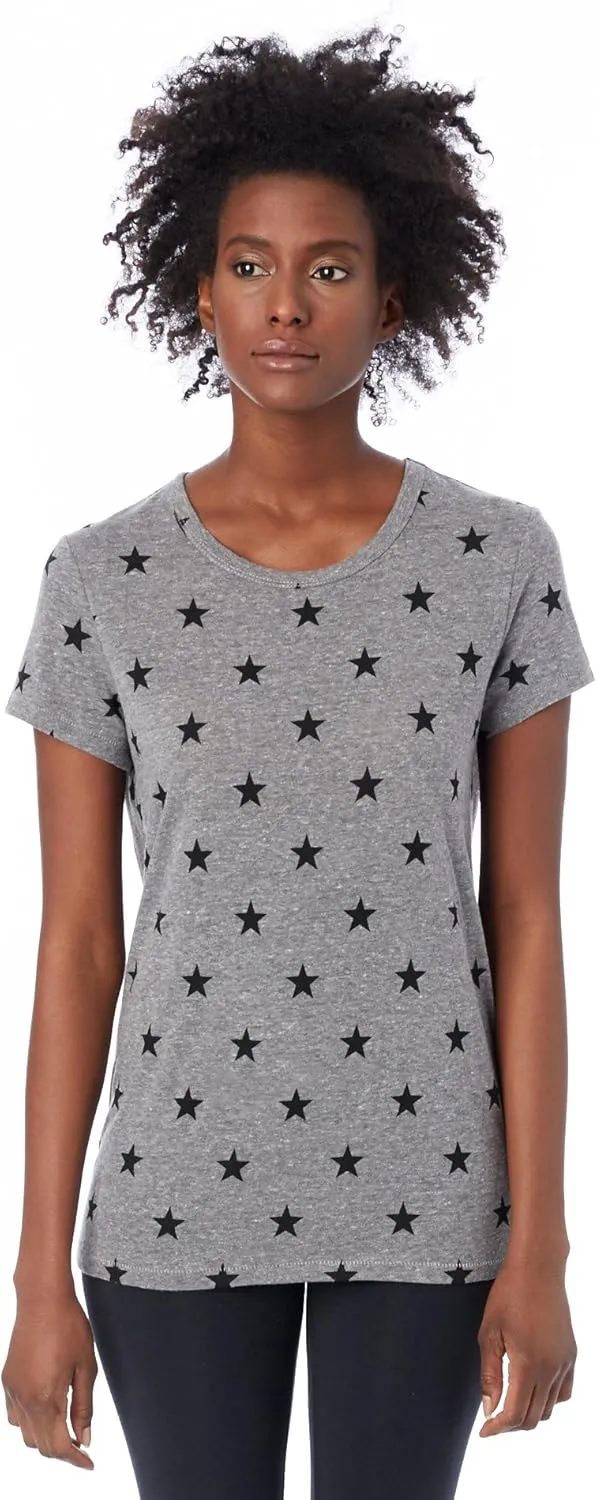 Alternative Women's Shirt, Classic Triblend Paterned Eco Ideal Short Sleeve Tee