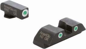 AMERIGLO Classic Series Easily Visible Tritium 3 Dot Night Sight Set - Compatible with Glock Gen 5 9mm/.40, Fits MOS Slide