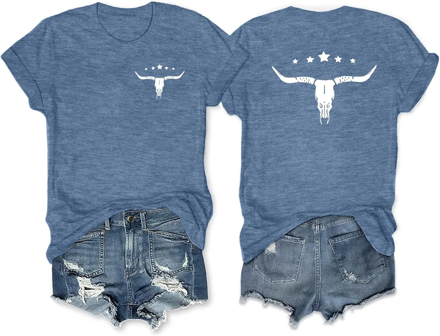 Anbech Womens Western Graphic Cowgirls Shirt Rodeo Print Tops Short Sleeve Cowboy Tops