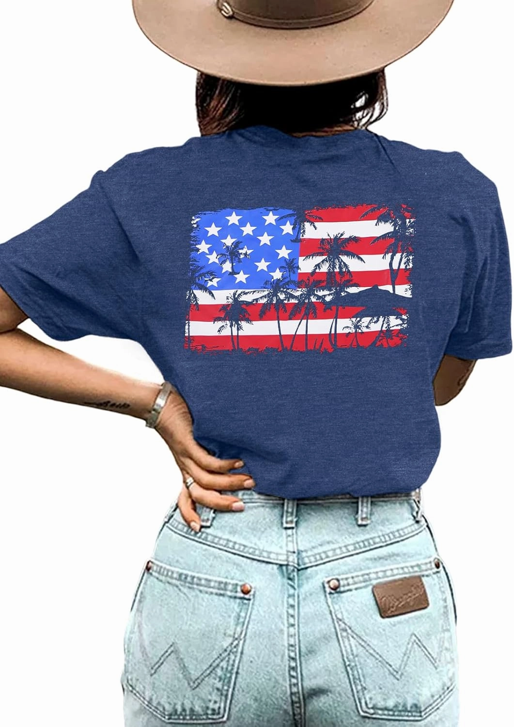 Anbech Womens Western Graphic Cowgirls Shirt Rodeo Print Tops Short Sleeve Cowboy Tops
