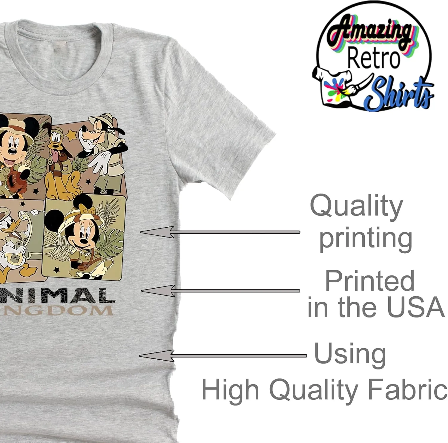 Animal Kingdom Safari Mickey and Friends Vacation Shirt Casual Unisex Short Sleeve