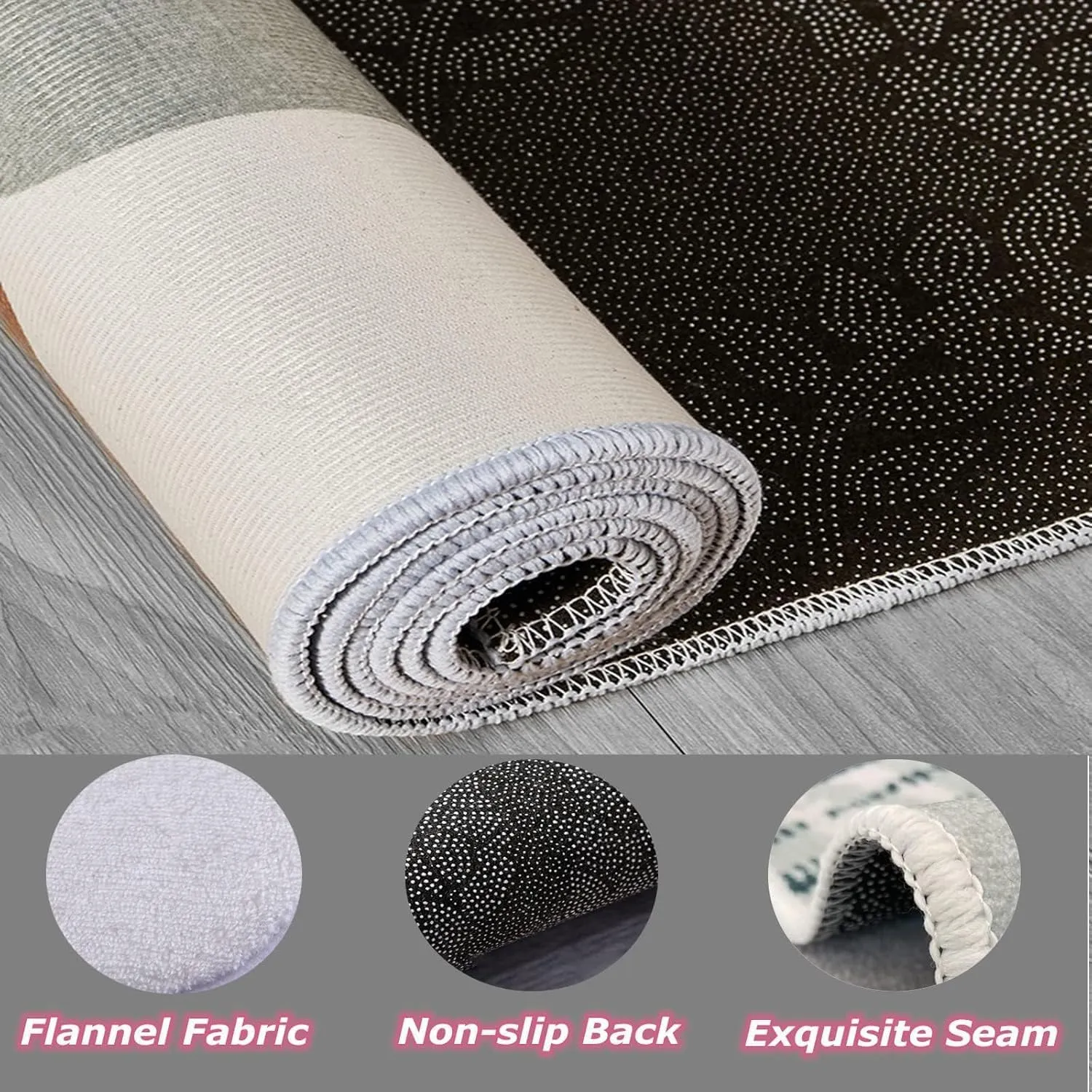 Anime Monster 4x6 Rug for Bedroom Cute Animals Washable Area Rugs Living Room White Carpet for Study Bedroom Nursery, Washable Rugs Non Slip Soft Carpet