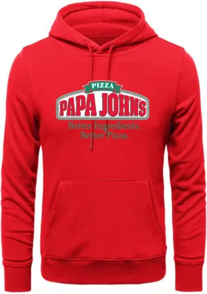 ANNE QUEEN Men's Funny Pizza PAPA John's Logo Hoodies
