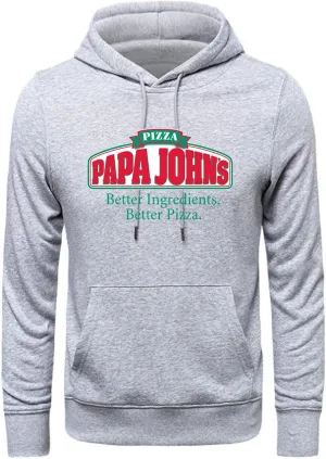 ANNE QUEEN Men's Funny Pizza PAPA John's Logo Hoodies